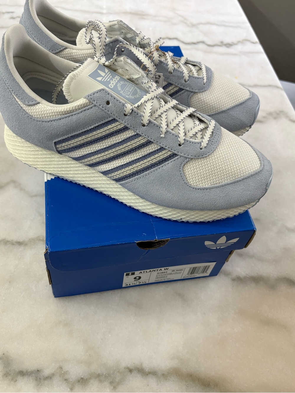 adidas Light Gray and Off-White Retro Runner Sneakers